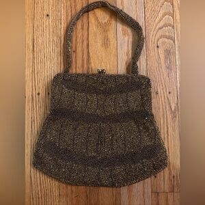 vintage gold-toned beaded evening bag, by Walborg